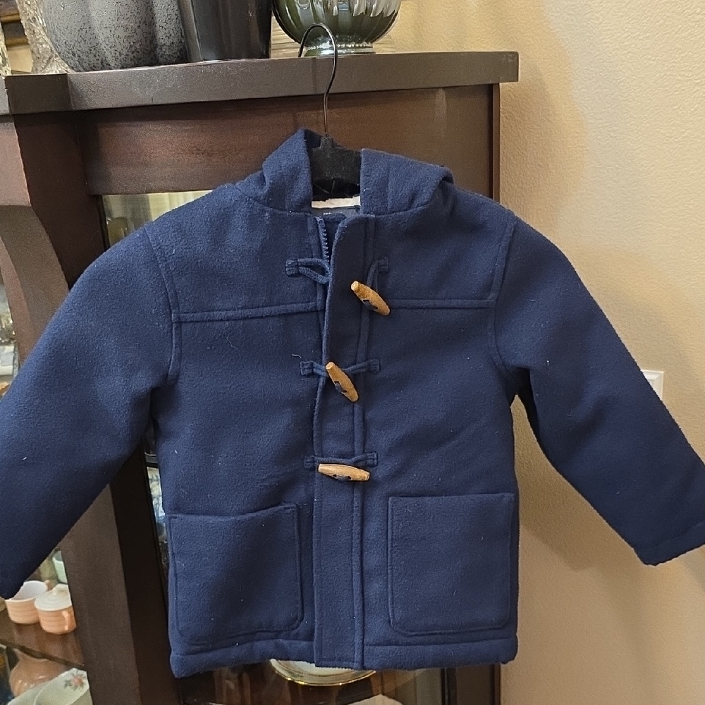 Oshkosh Blue Winter Pea Coat Hooded 3t - Picture 1 of 4